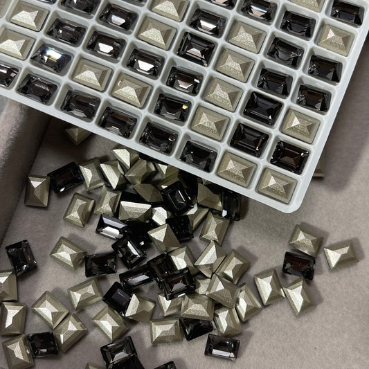 Medium-sized Rectangular Zircon-luxury nail or DIY