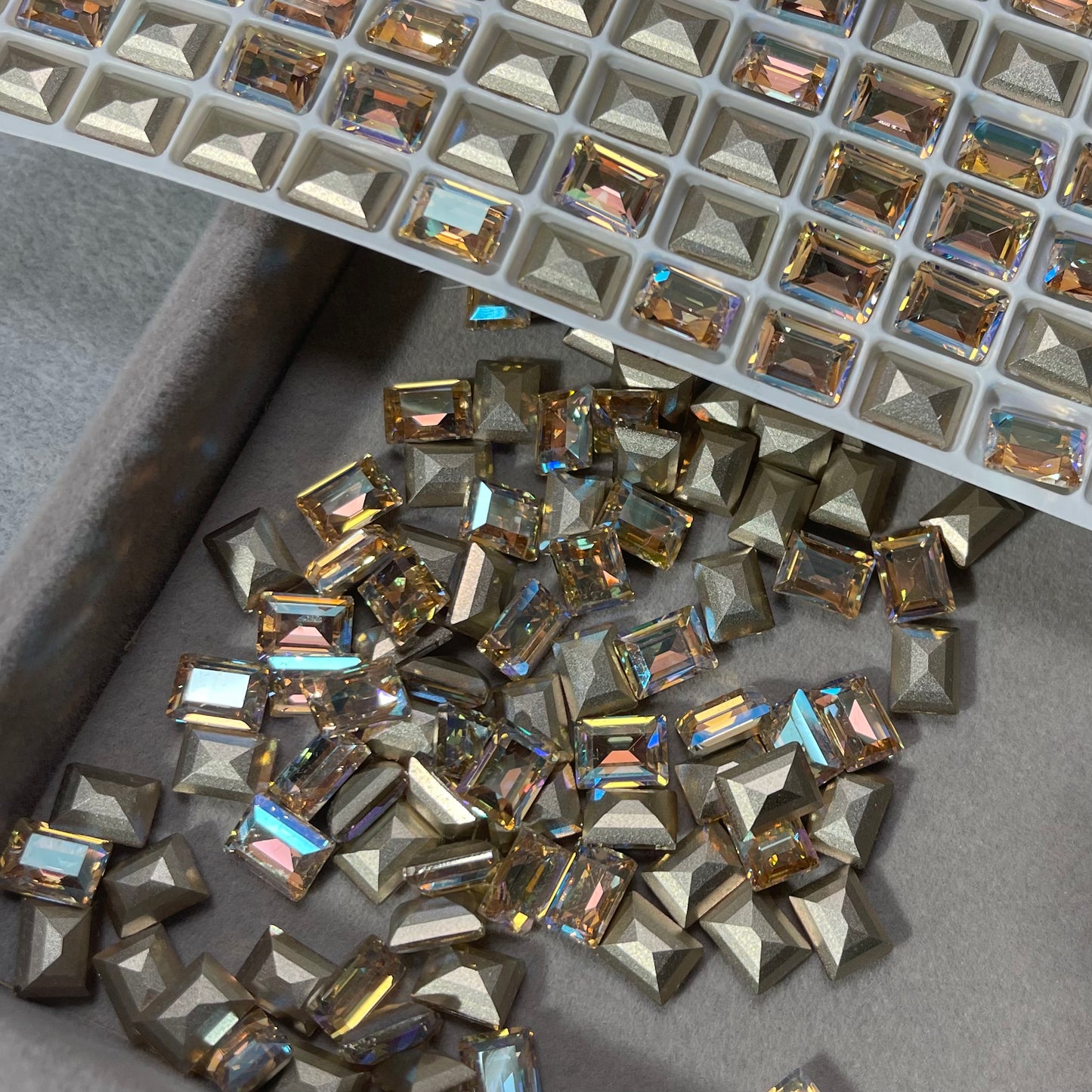 Medium-sized Rectangular Zircon-luxury nail or DIY
