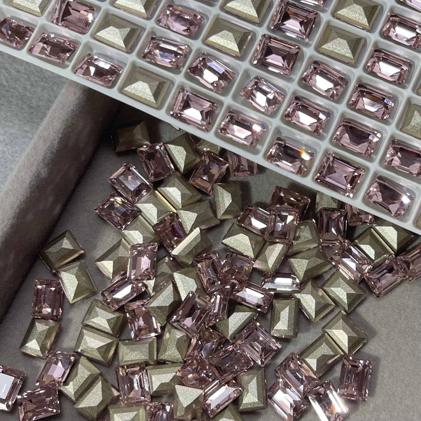 Medium-sized Rectangular Zircon-luxury nail or DIY
