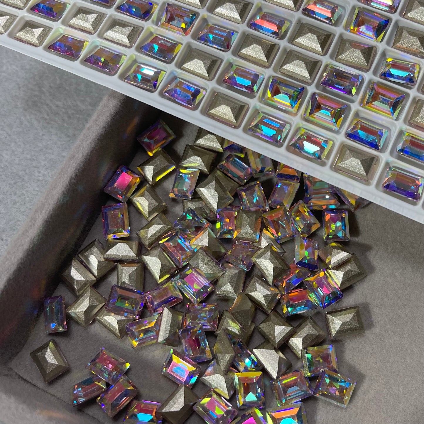Medium-sized Rectangular Zircon-luxury nail or DIY