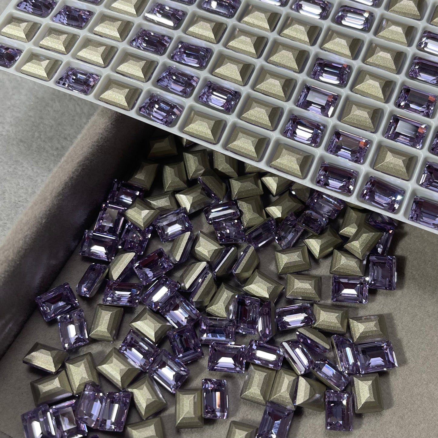 Medium-sized Rectangular Zircon-luxury nail or DIY